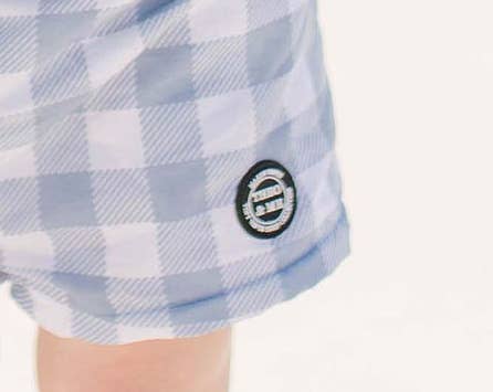 Blue Check Swim Trunks