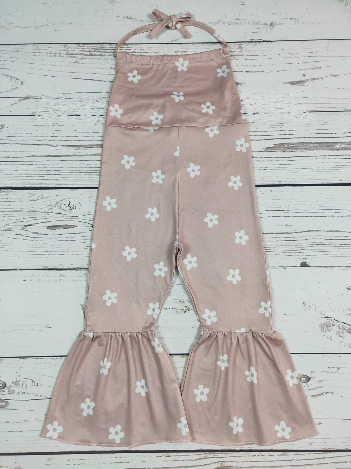 Khaki Fringe Flower Jumpsuit