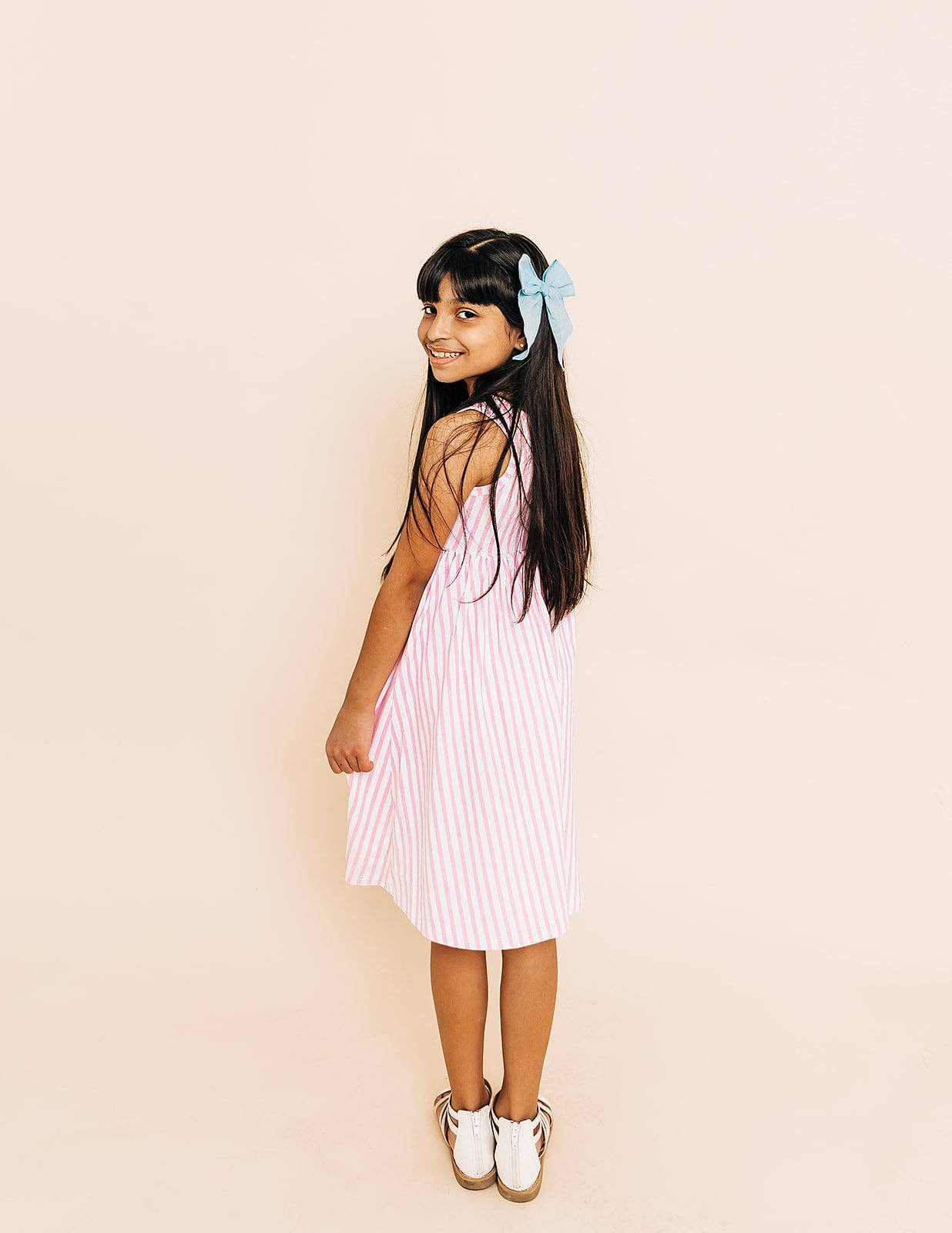 Bamboo Pink Stripe Twirl Dress