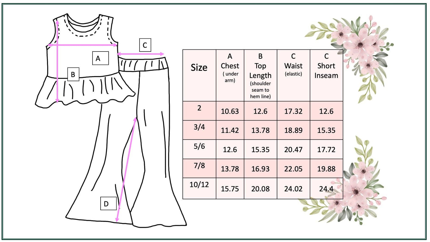 Surf Print Flare Pant Set