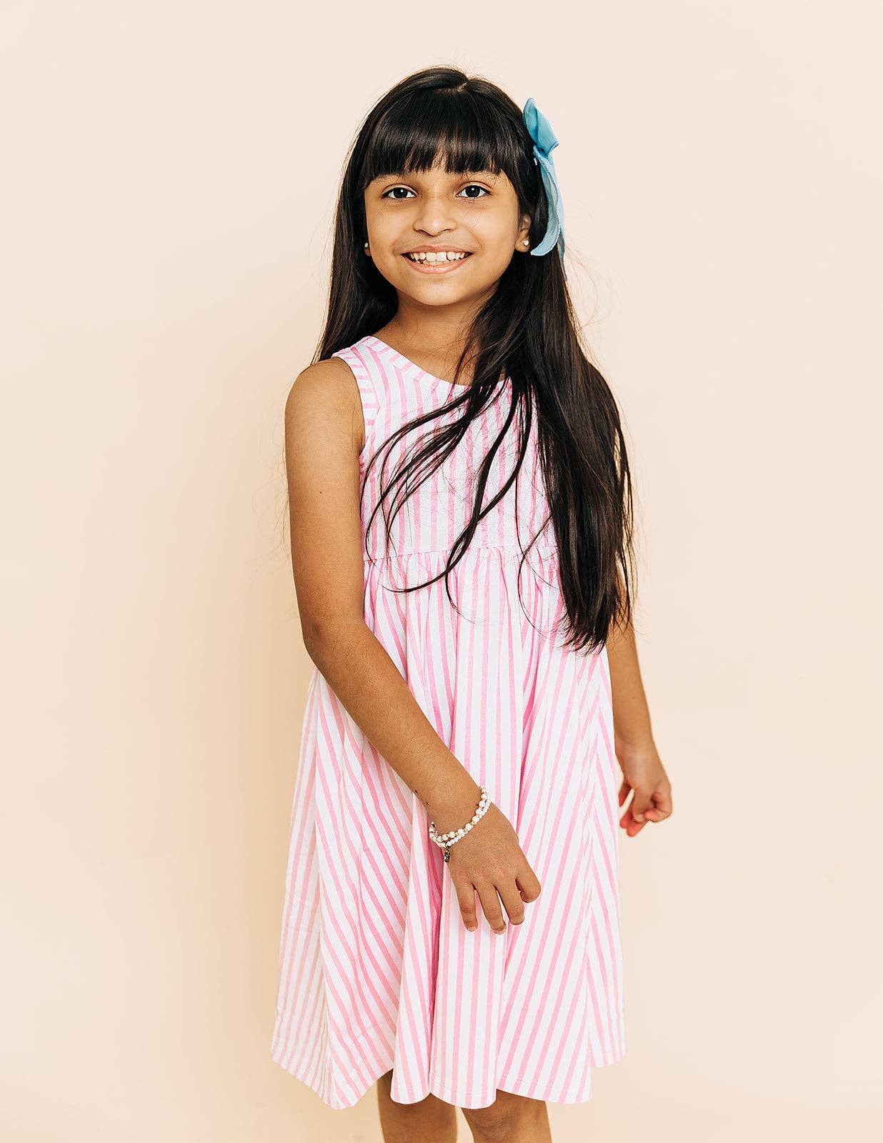 Bamboo Pink Stripe Twirl Dress