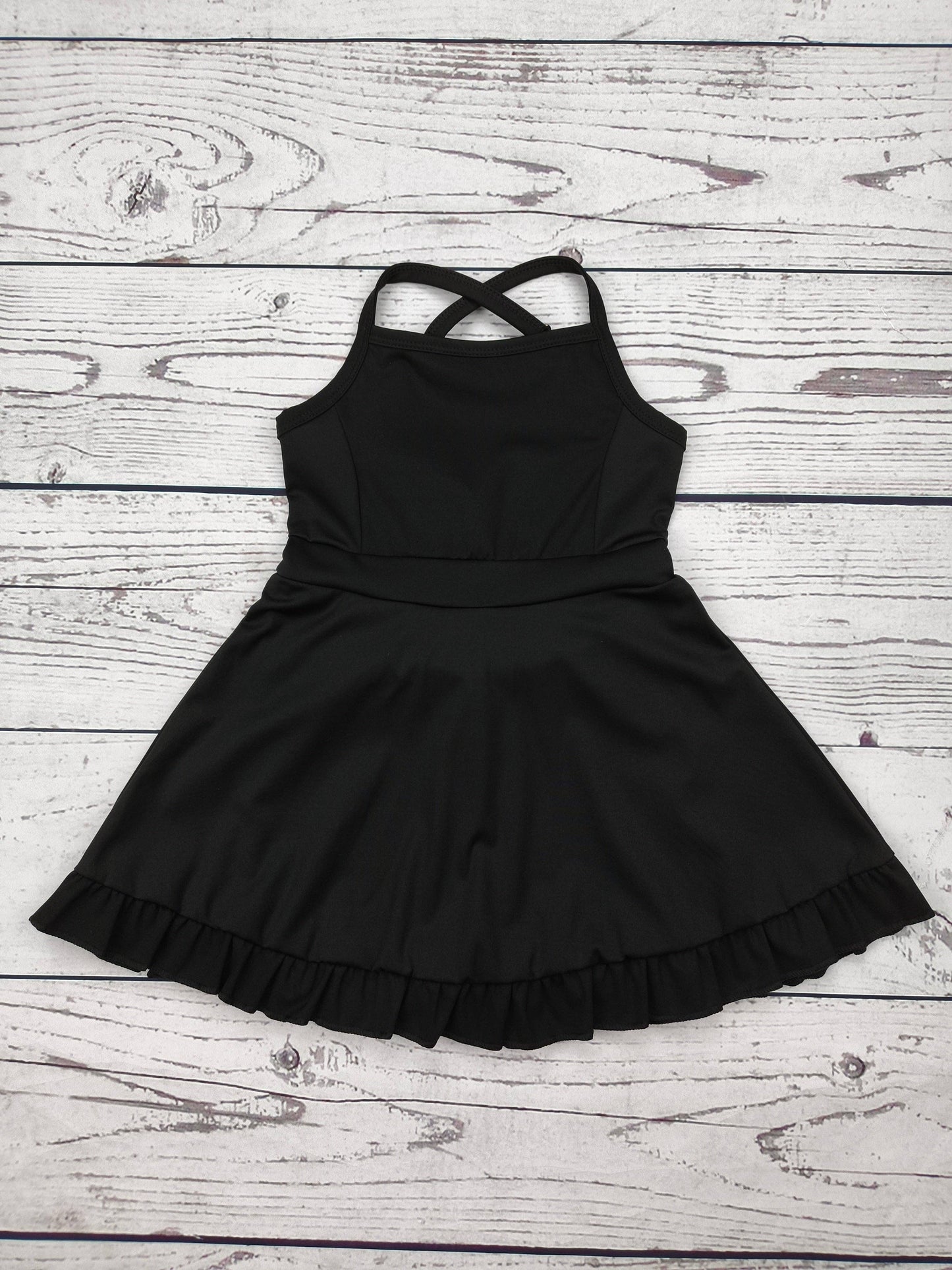 Black Ruffle Athletic Dress