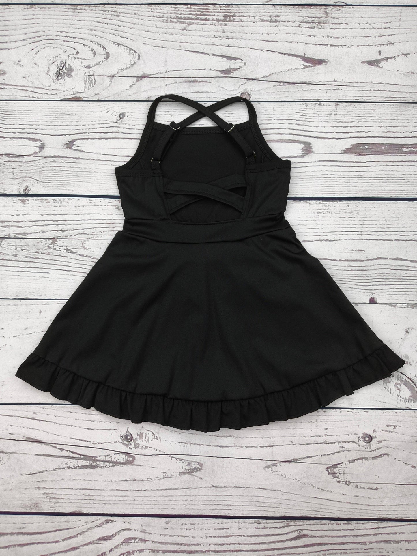 Black Ruffle Athletic Dress