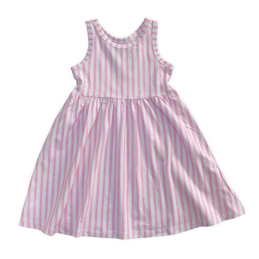 Bamboo Pink Stripe Twirl Dress