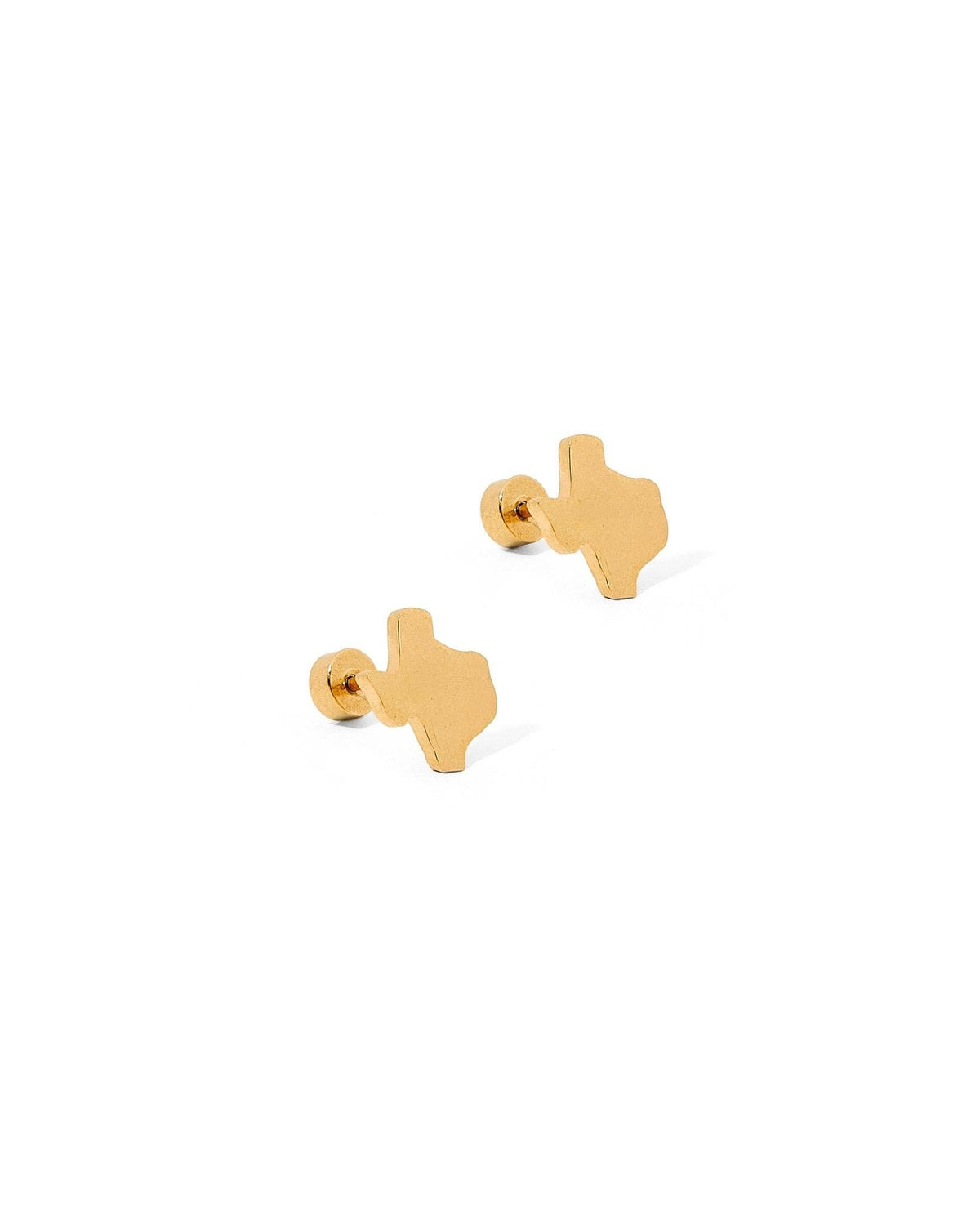 Screwback Stud Earrings - Big State of Texas Gold