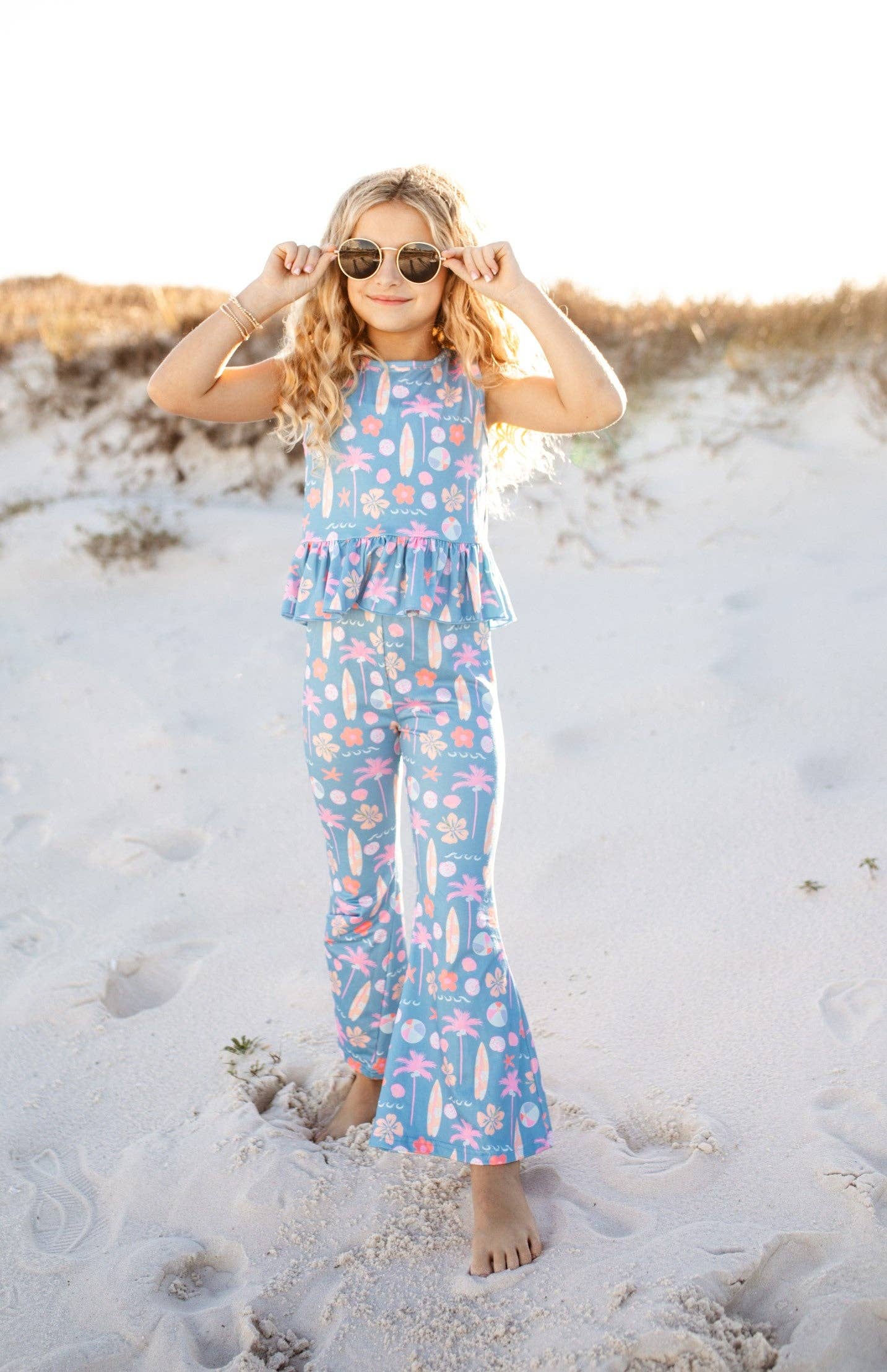Surf Print Flare Pant Set