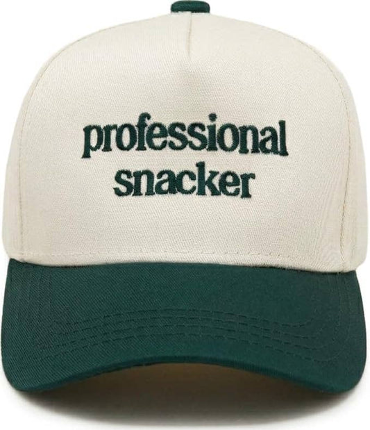 Kid/Baby 2-Tone Cap: Professional Snacker - Green/Beige