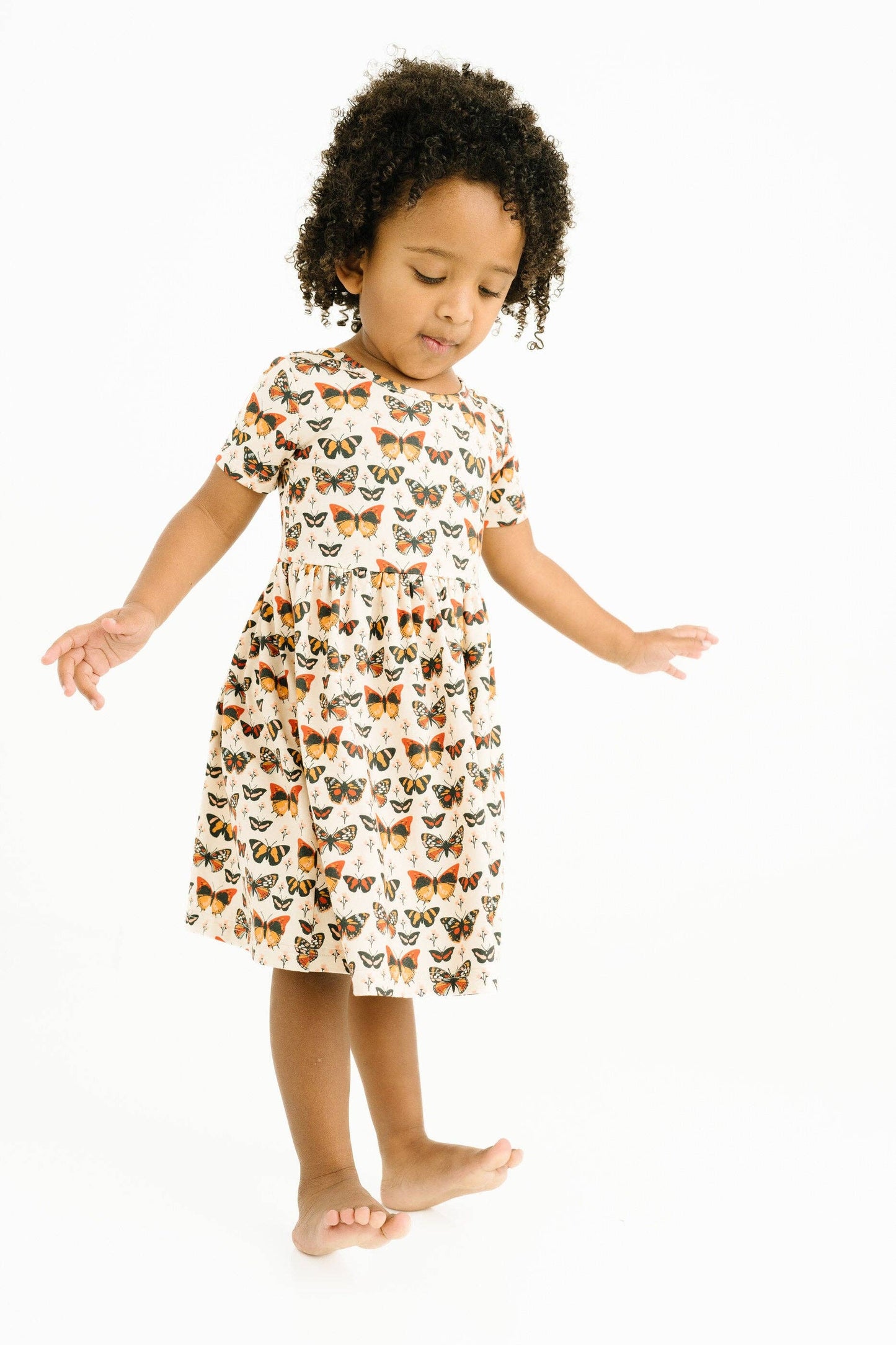 Bamboo Butterfly Short Sleeve Dress