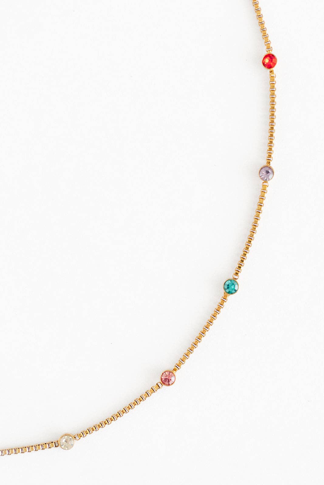 Rainbow Gem Necklace Earrings - Hypoallergenic, Girl Gift