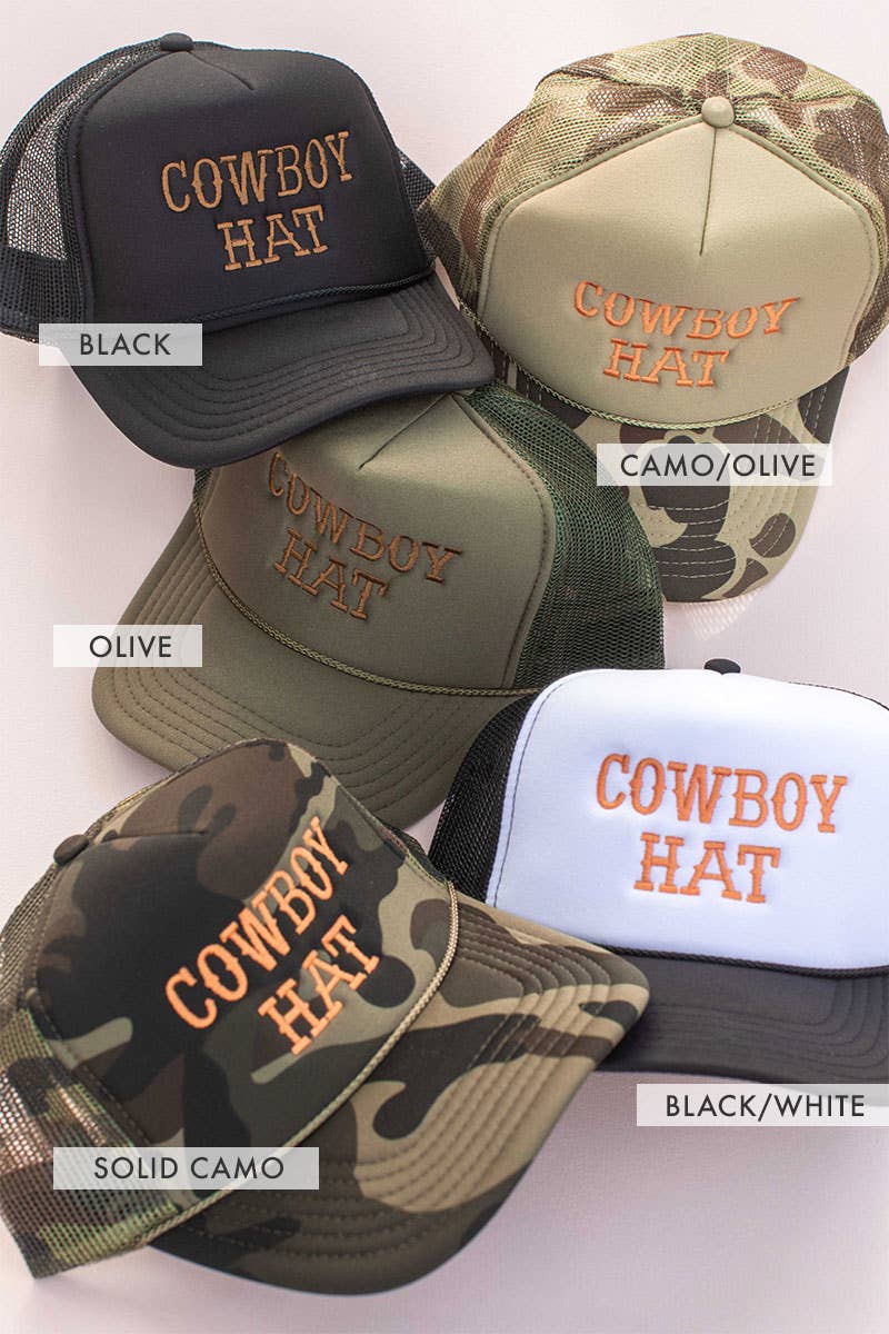 Cowboy Embroidery Trucker Hat Cap