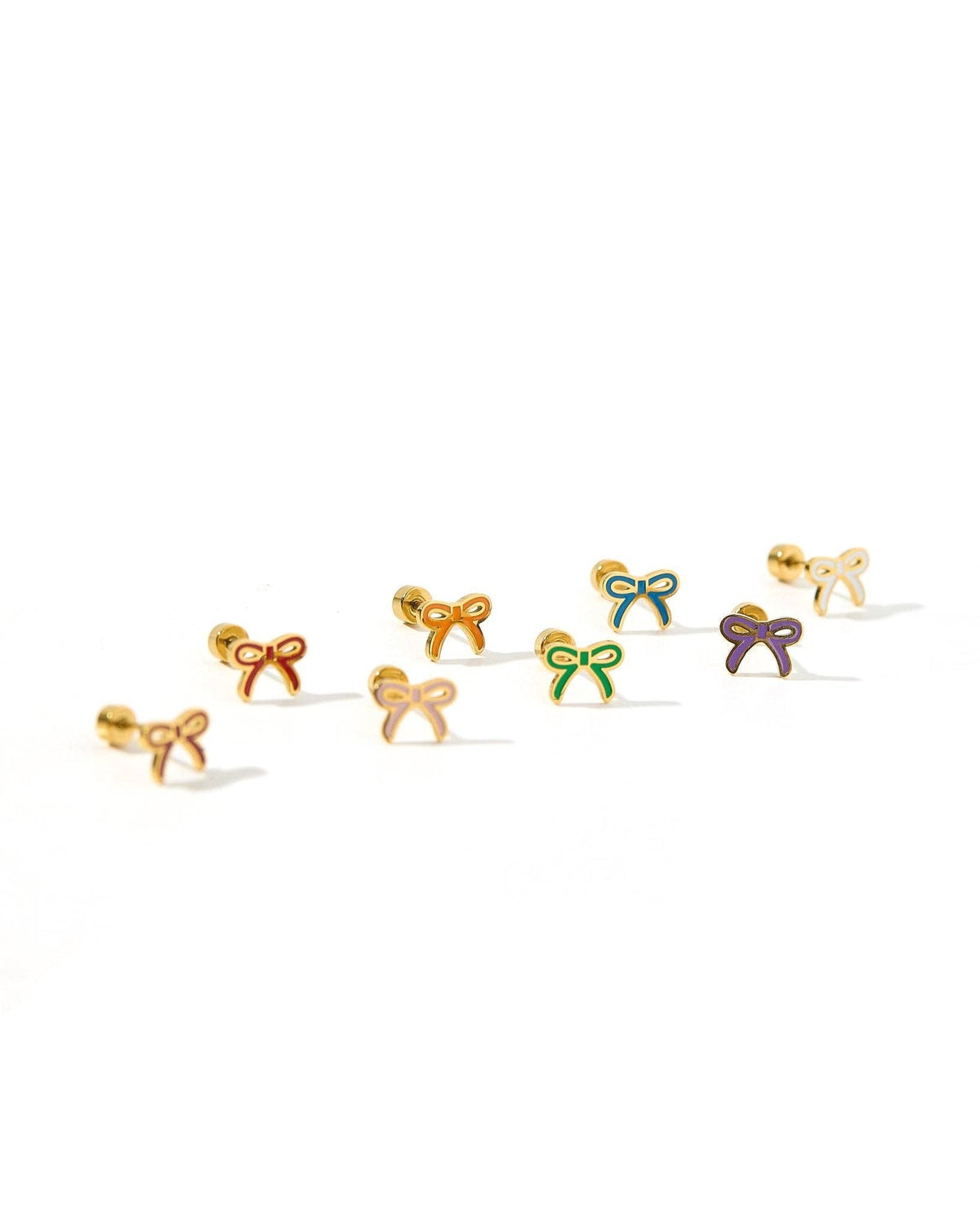 Screwback Stud Earrings - Sadie Bow Orange