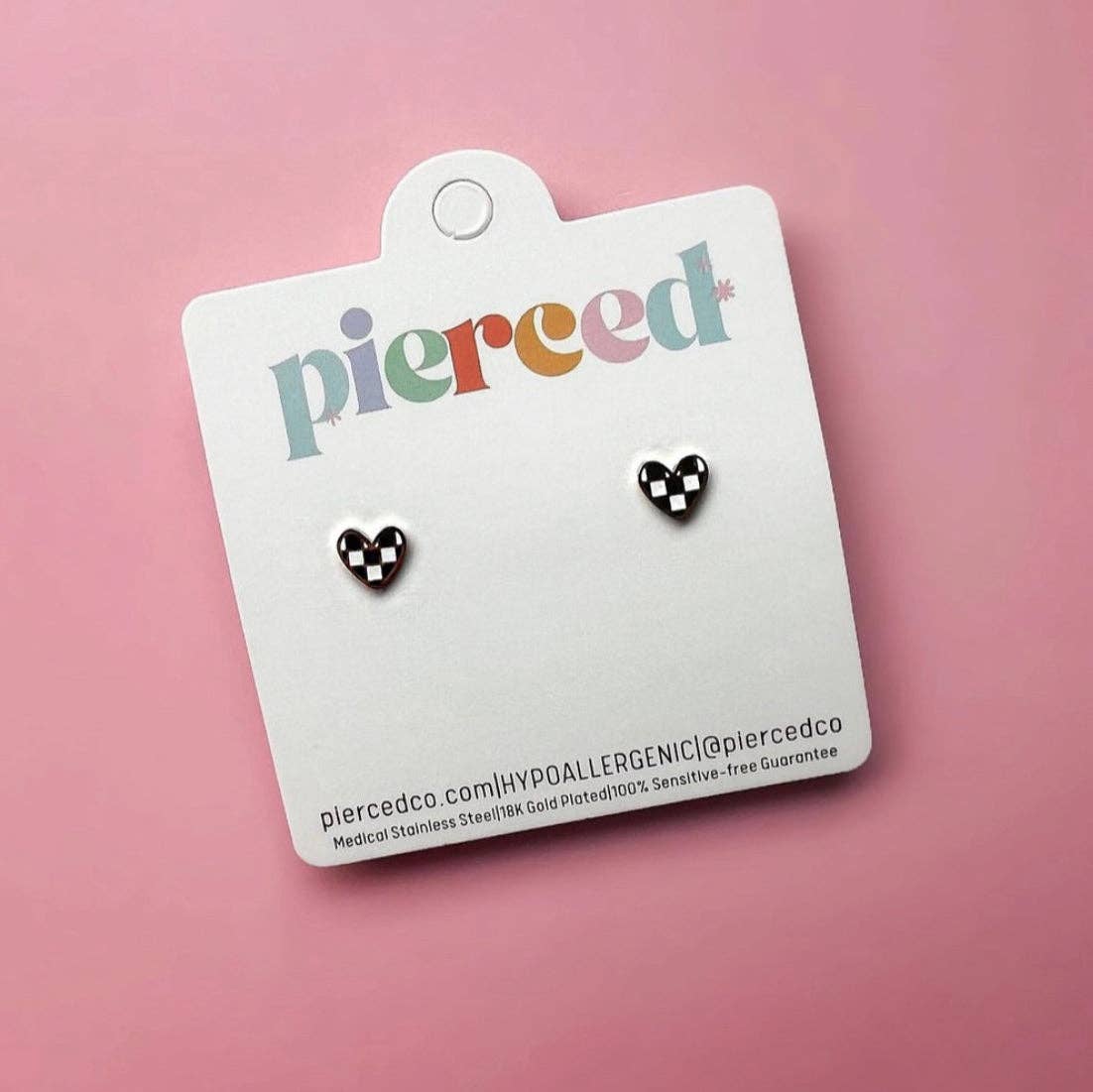 Checkered Heart Earrings