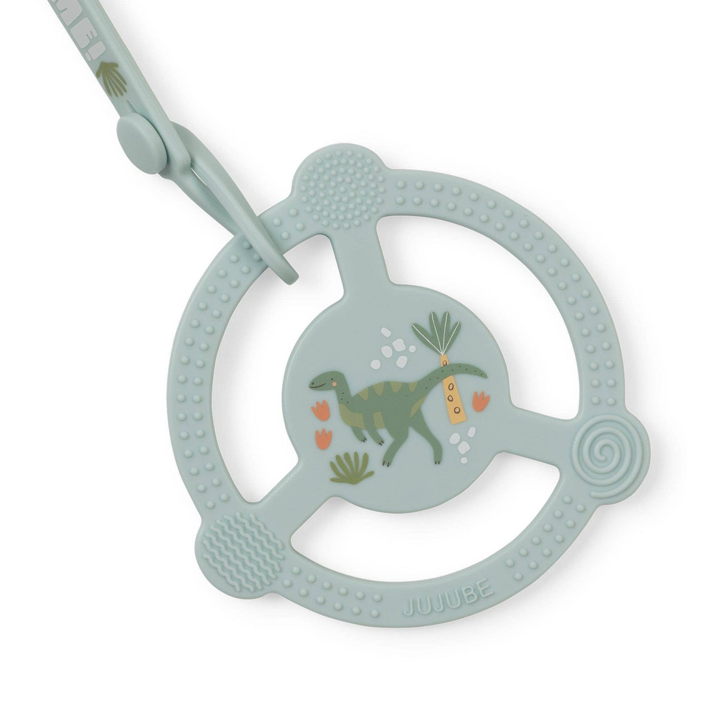 Roarsome Silicone Teether Ring with Detachable Clip Roarsome