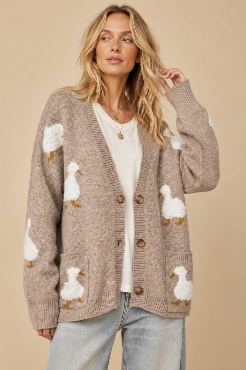 The Cozy Duckling Oversized Knit Cardigan