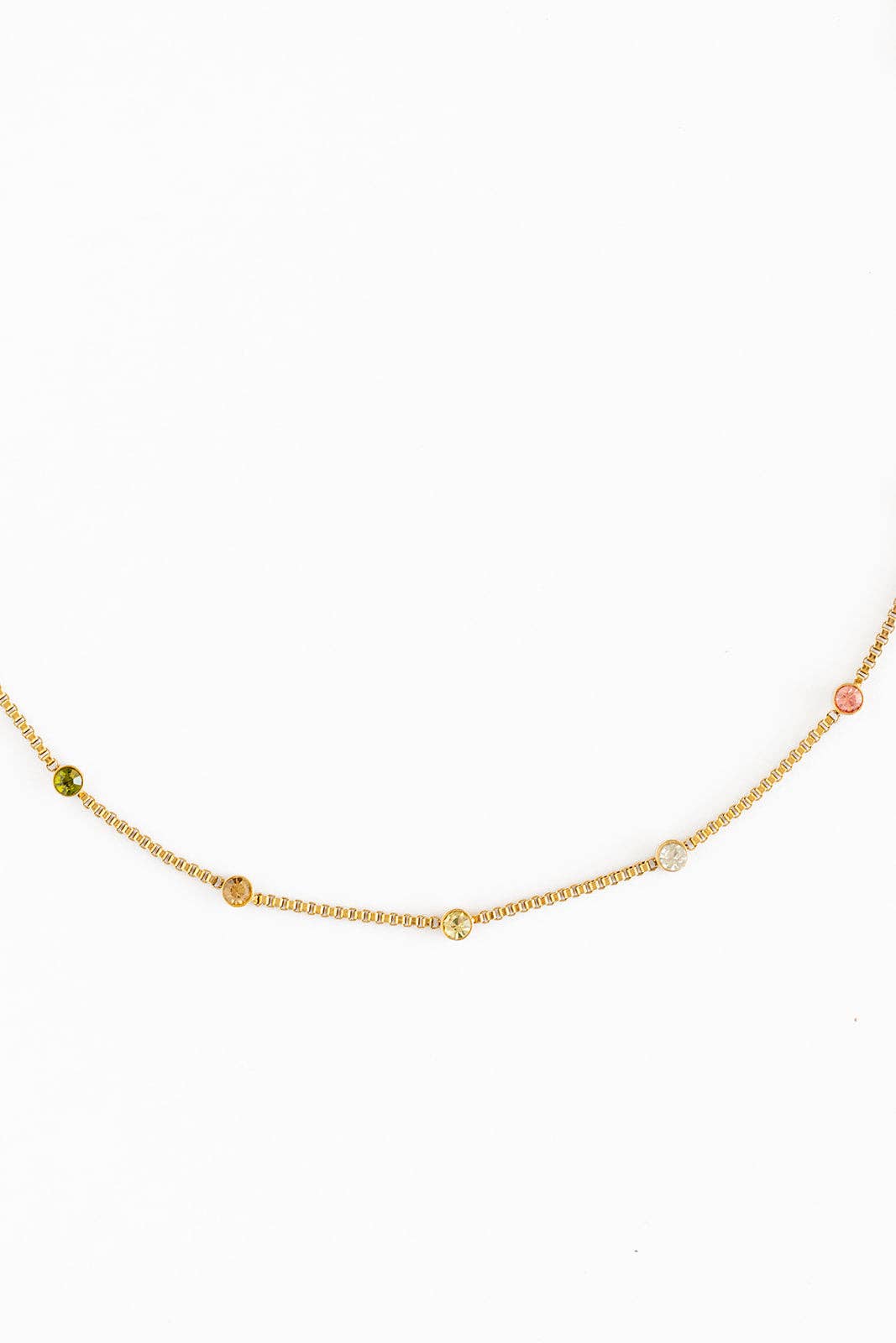 Rainbow Gem Necklace Earrings - Hypoallergenic, Girl Gift