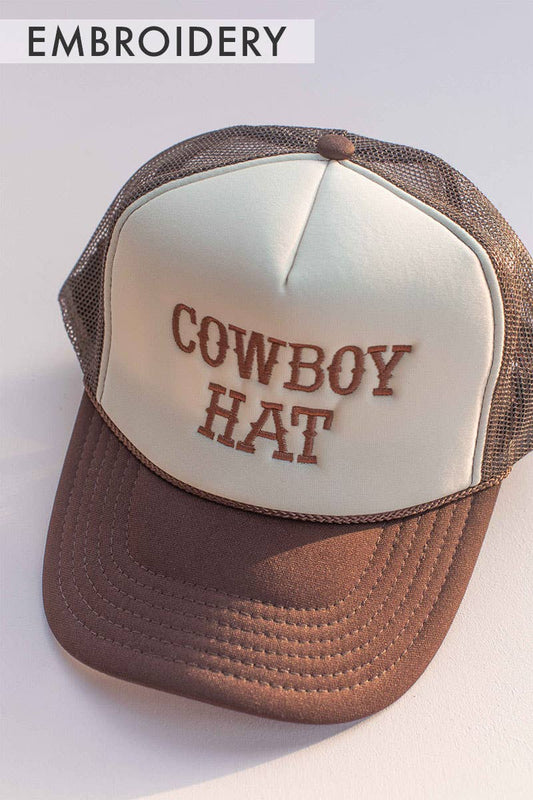 Embroidery Cowboy Western Trucker Hat Cap