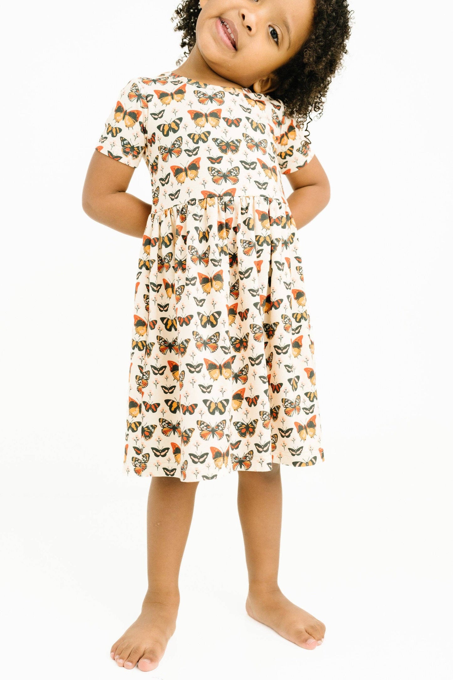 Bamboo Butterfly Short Sleeve Dress