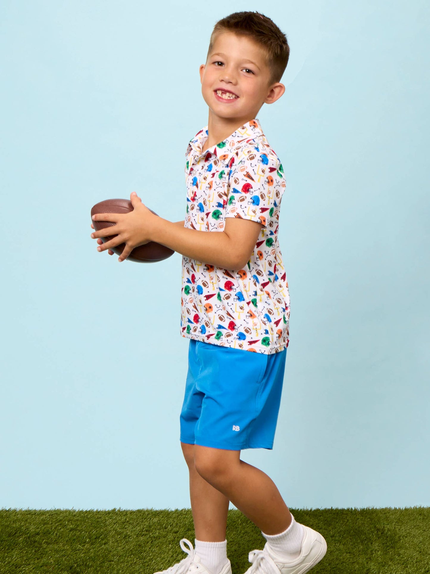 Boys Varsity Football Club Knit Short Sleeve Performance Polo