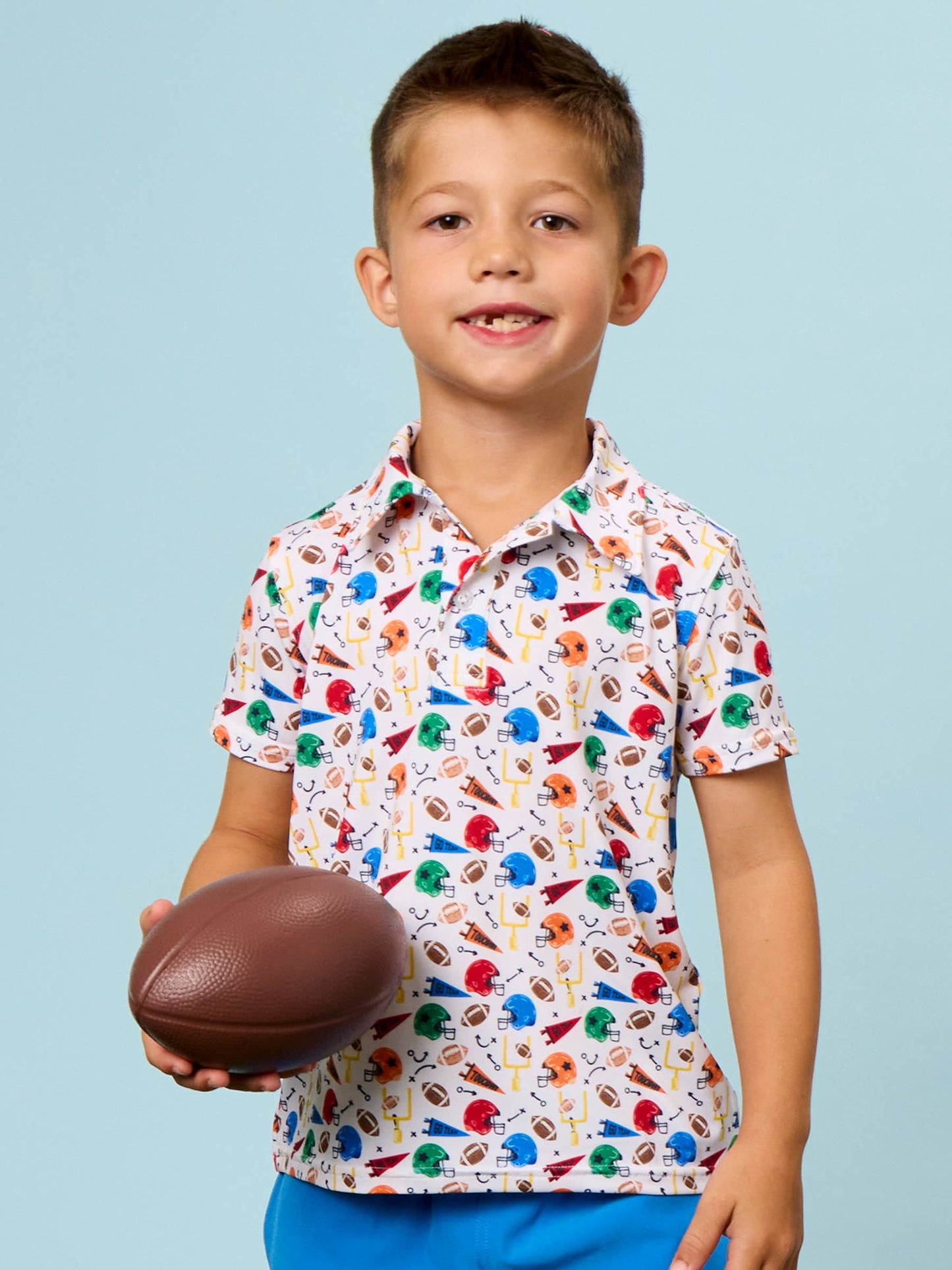 Boys Varsity Football Club Knit Short Sleeve Performance Polo