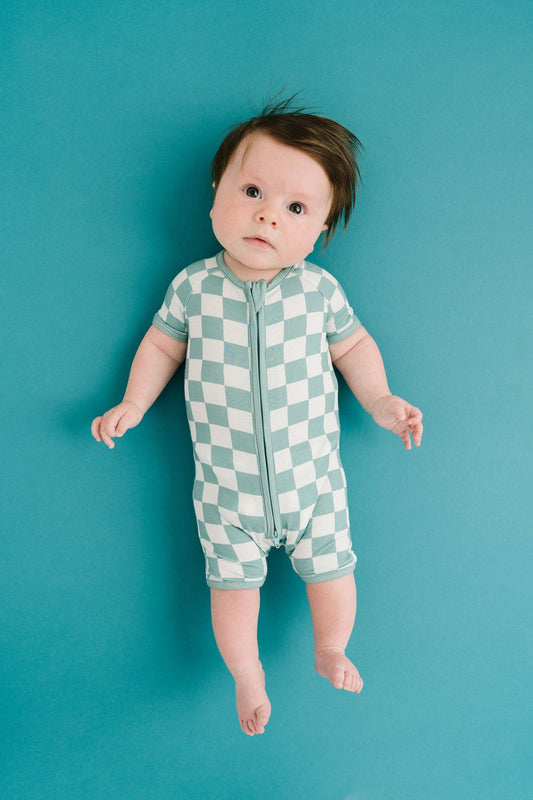 Bamboo Seafoam Checkered Shortie