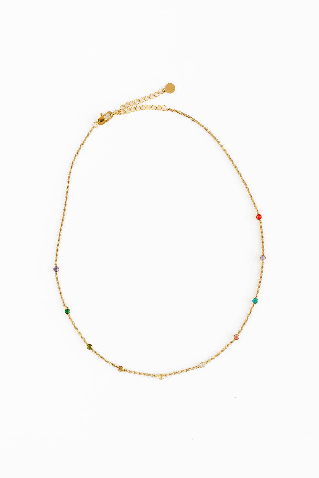 Rainbow Gem Necklace Earrings - Hypoallergenic, Girl Gift