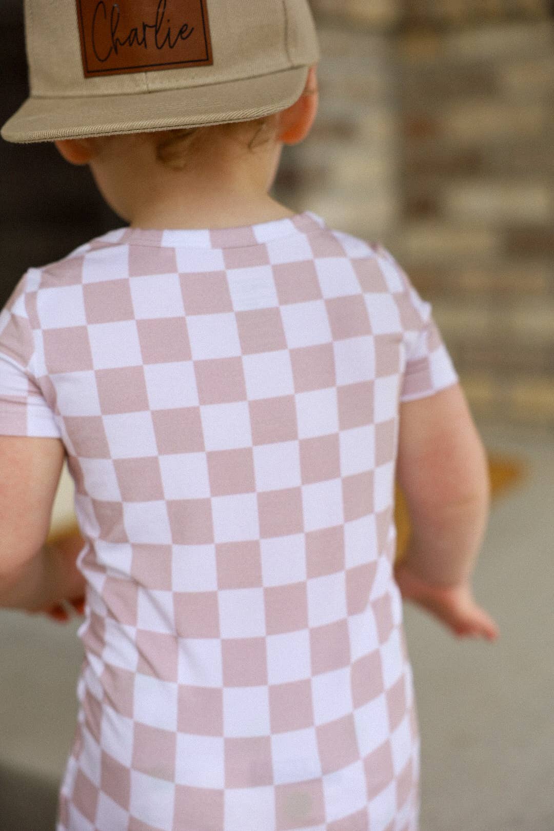 Bamboo Checkered Shortie Romper