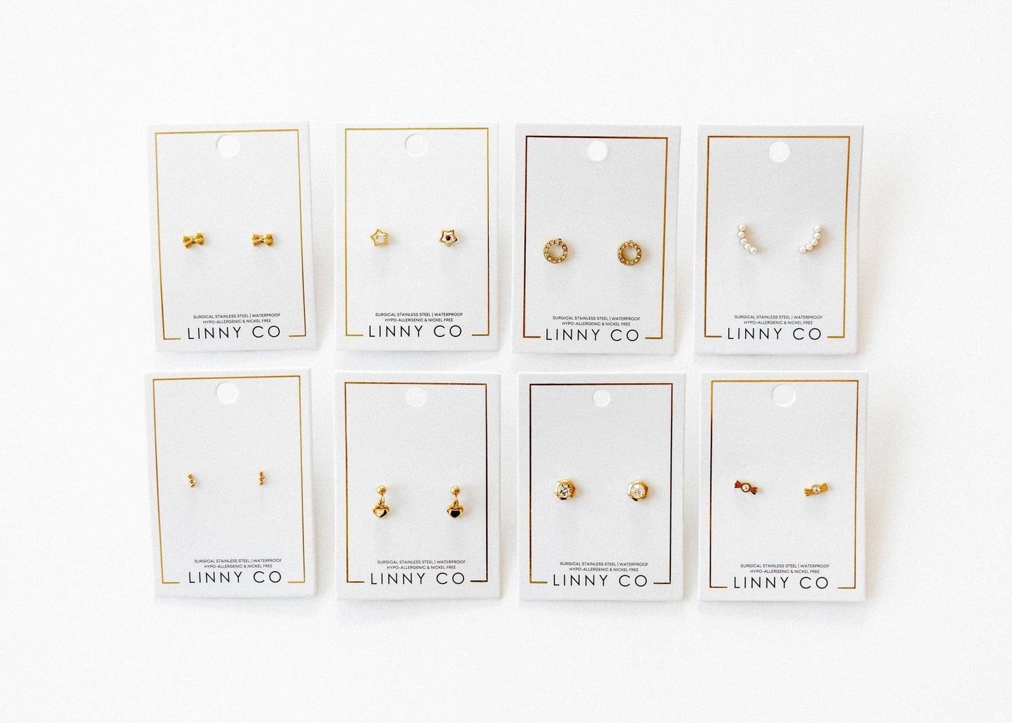 Screwback Stud Earrings - Micro Tally Gold