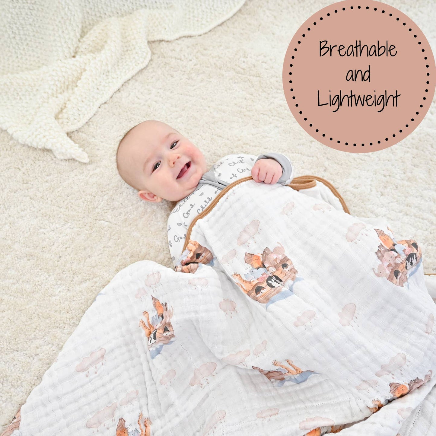 Noah's Ark Baby Toddler Muslin Quilt