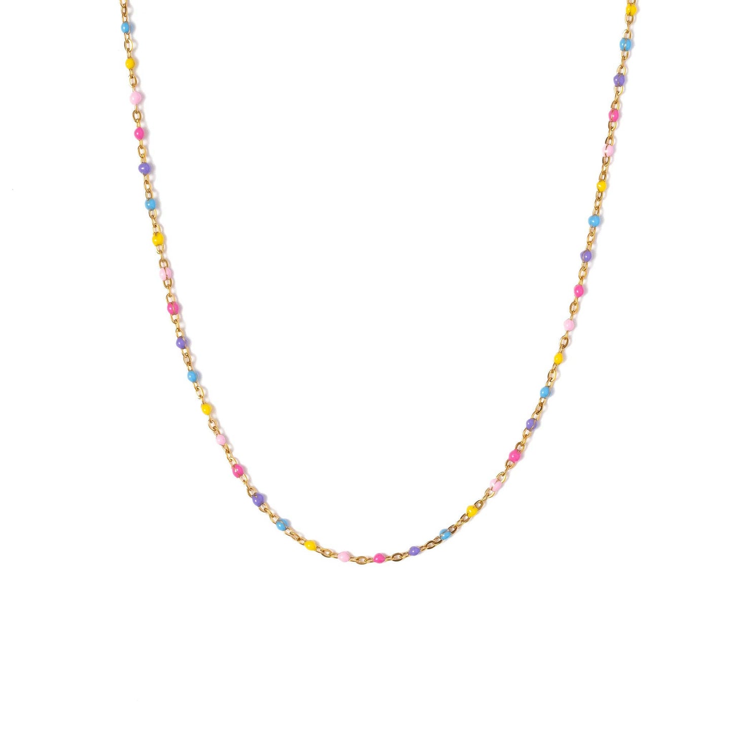 Enamel Bead Necklace Earrings - Hypoallergenic, Girl Gift