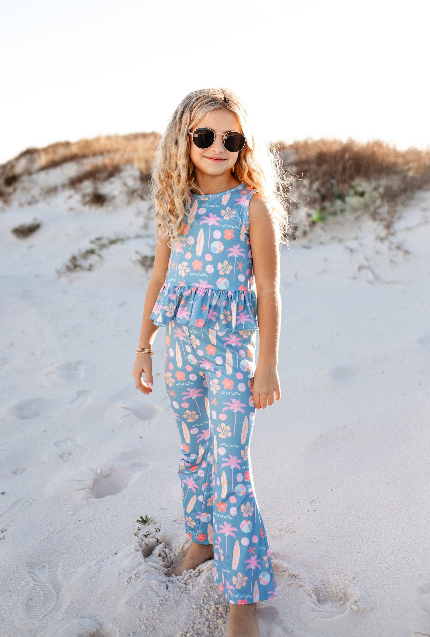 Surf Print Flare Pant Set