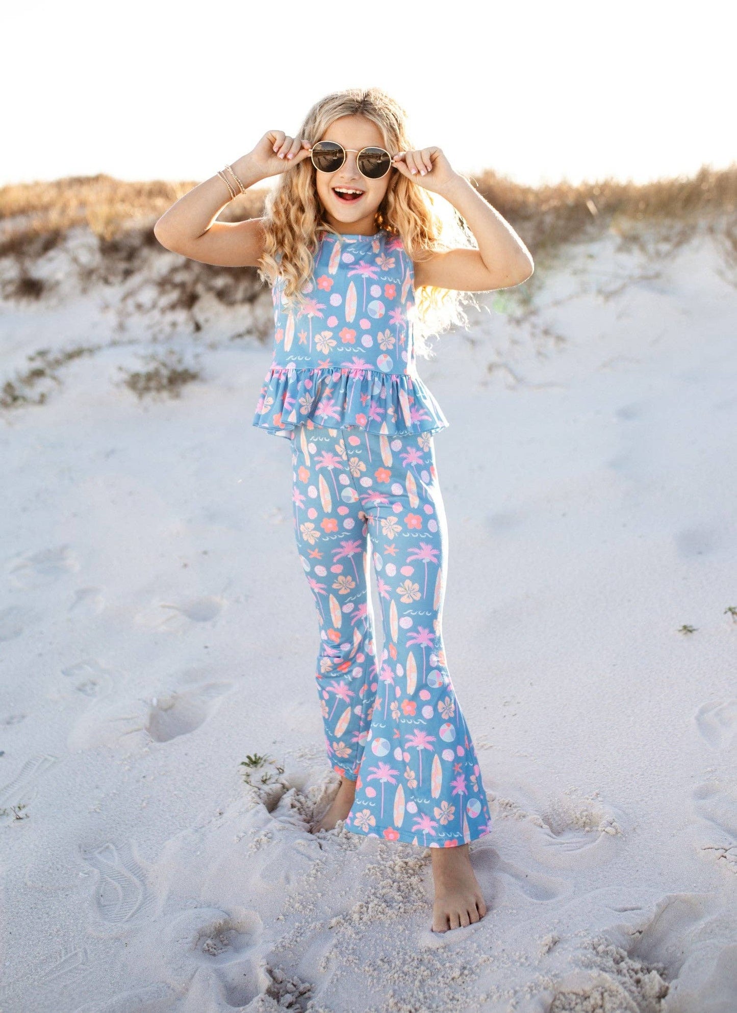 Surf Print Flare Pant Set