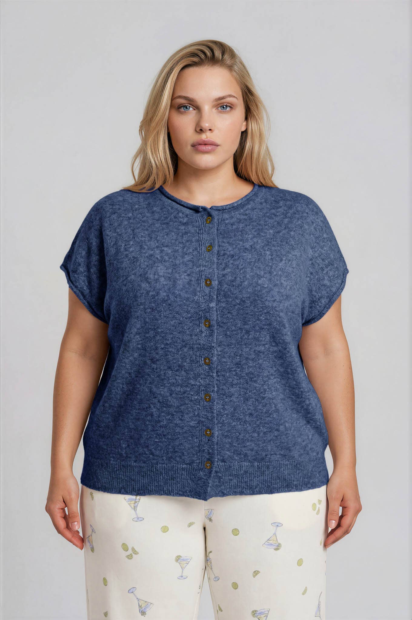 PLUS RAW EDGE SLEEVELESS LIGHTWEIGHT CARDIGAN