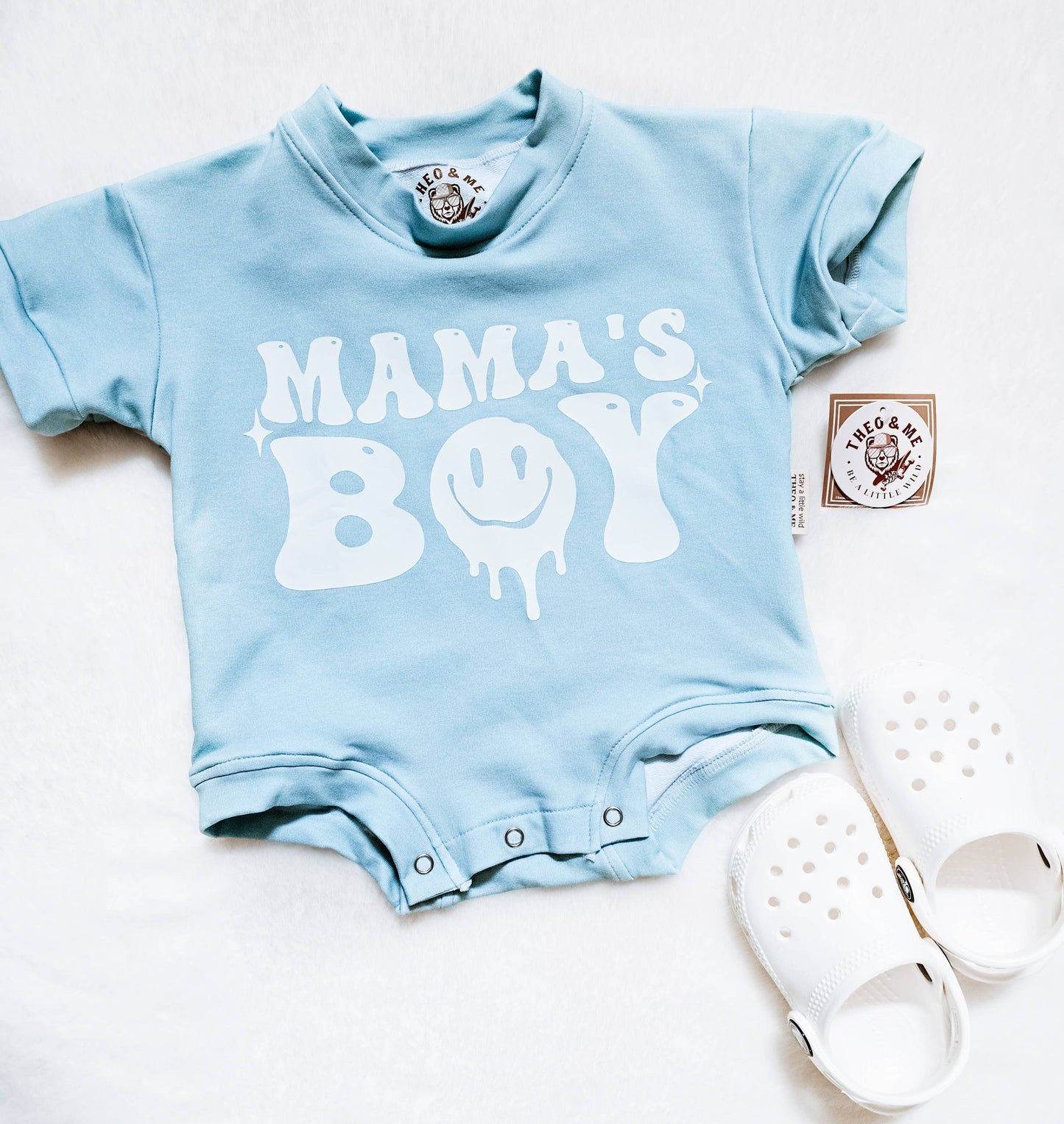 Aqua Mama's Boy Summer Bubble Romper