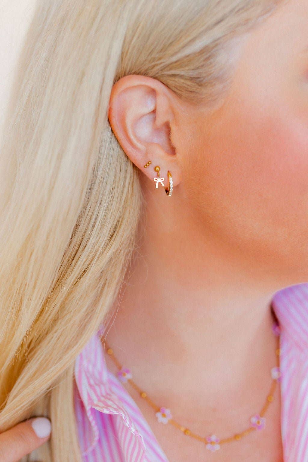 Screwback Stud Earrings - Micro Tally Gold