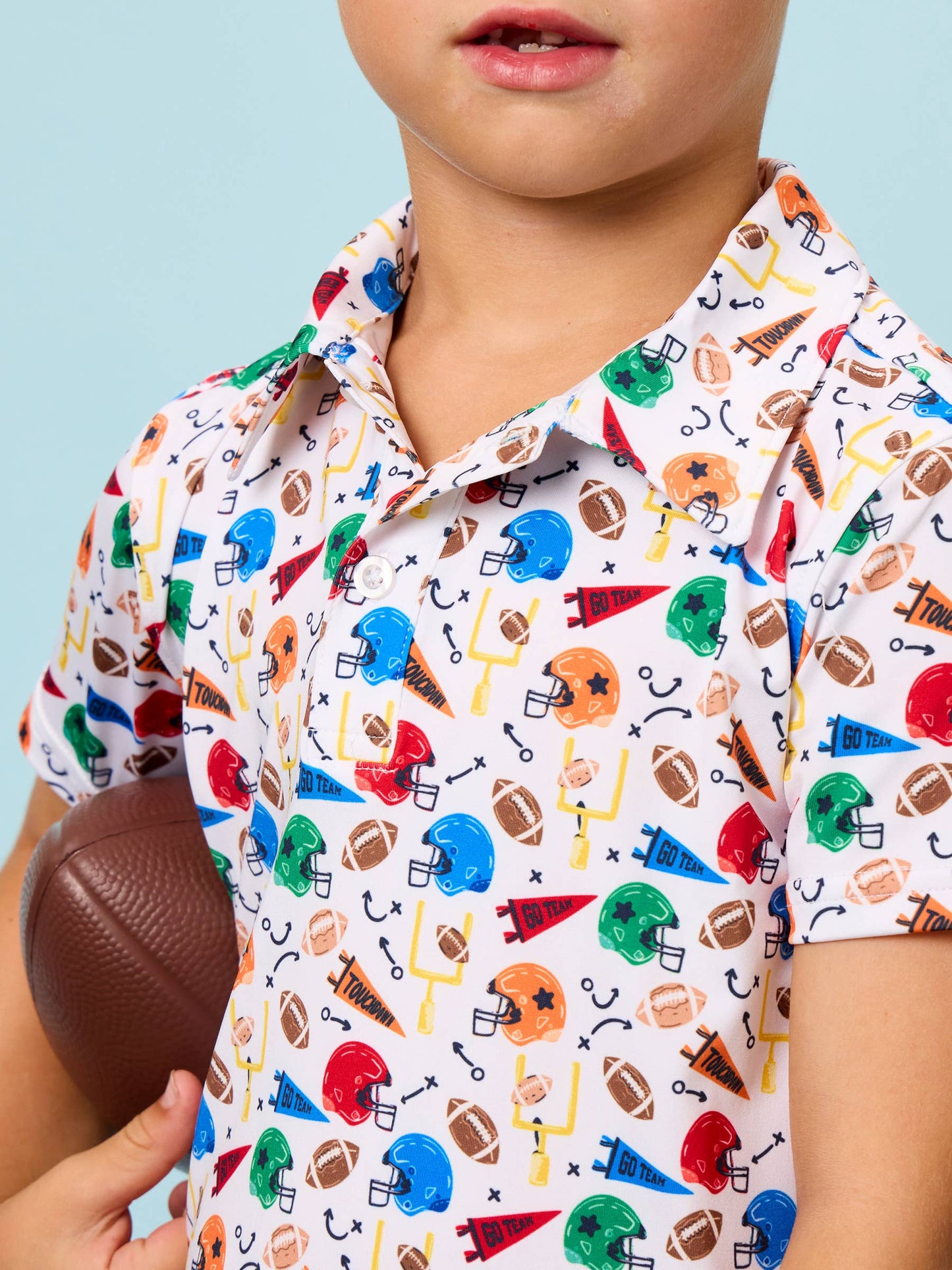 Boys Varsity Football Club Knit Short Sleeve Performance Polo