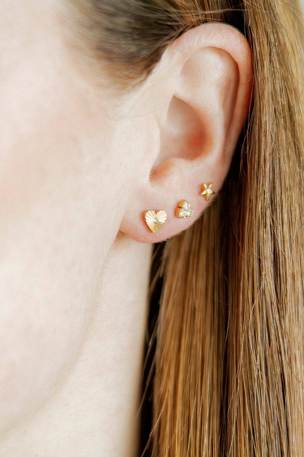 Screwback Stud Earrings - Andrea Heart