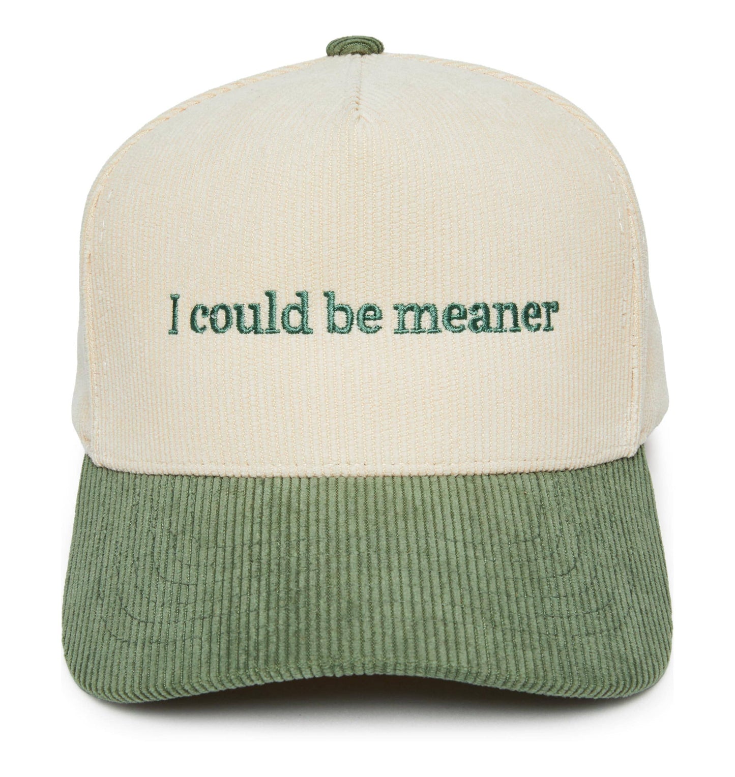 2-Tone Corduroy Hat - I Could Be Meaner - Sage