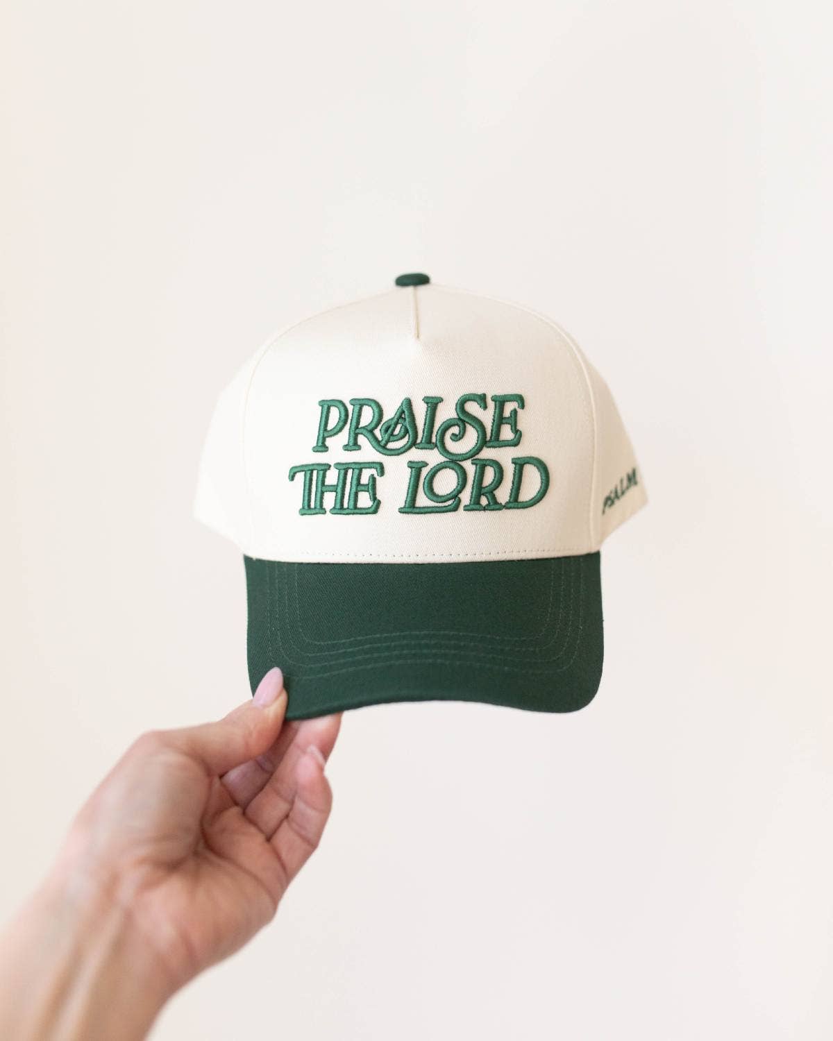 Praise the Lord KIDS Hat - Dark Green & Off-White