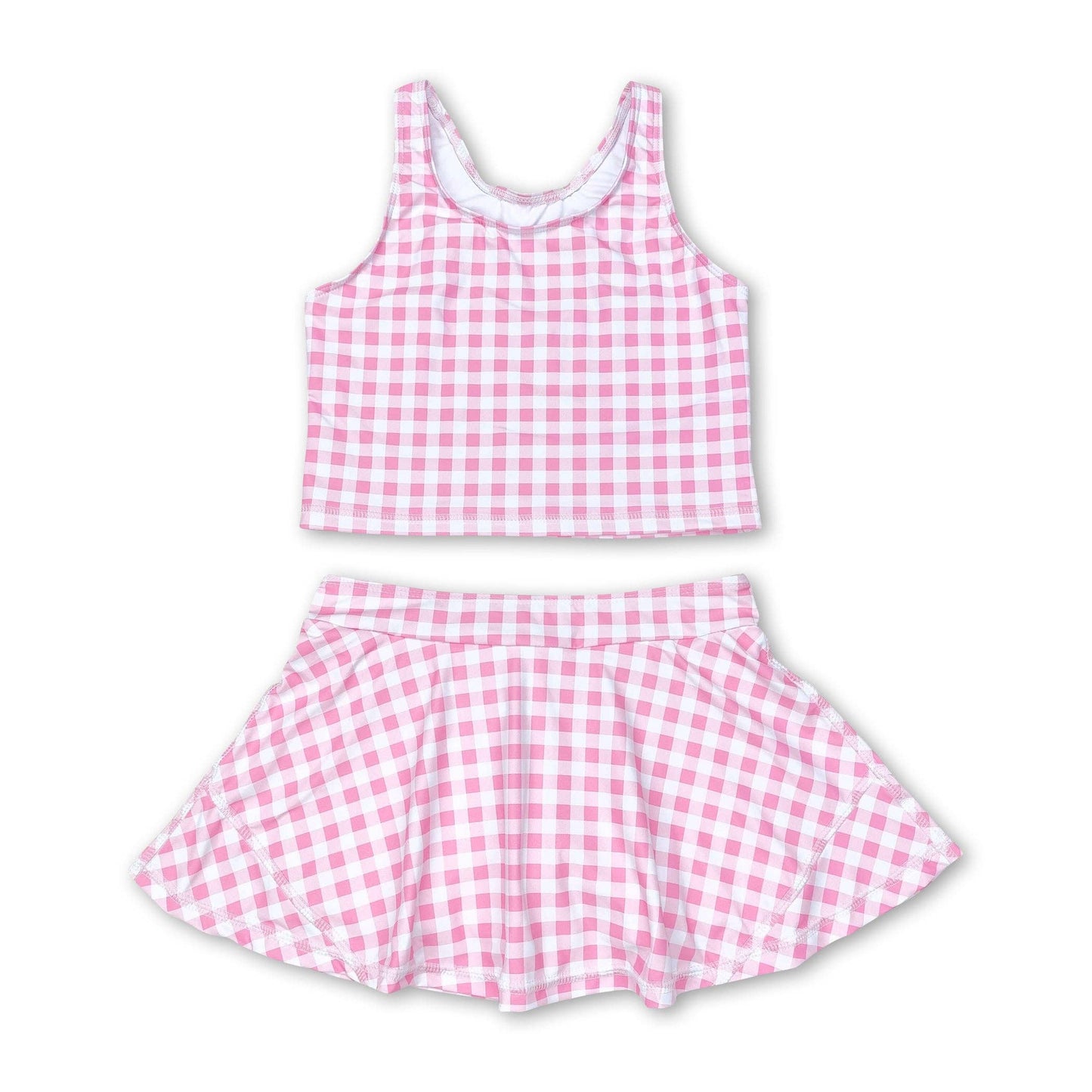 Pink Plaid 2 Piece Yoga Set