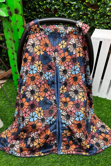 Dark Floral Car Seat Cover