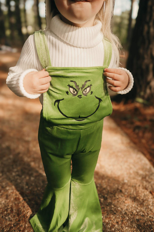 Green one Velvet Overalls