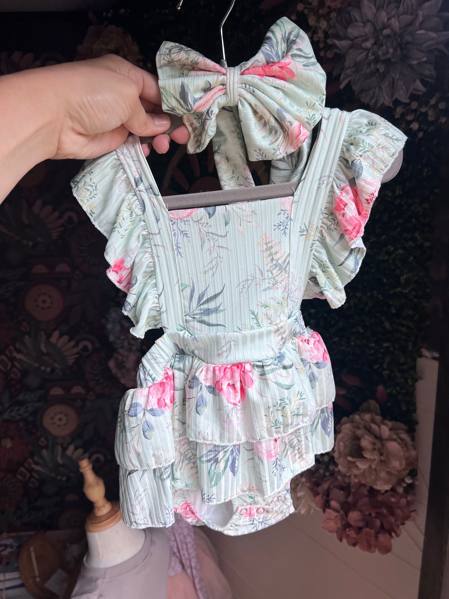 Floral Tie Back Onesie