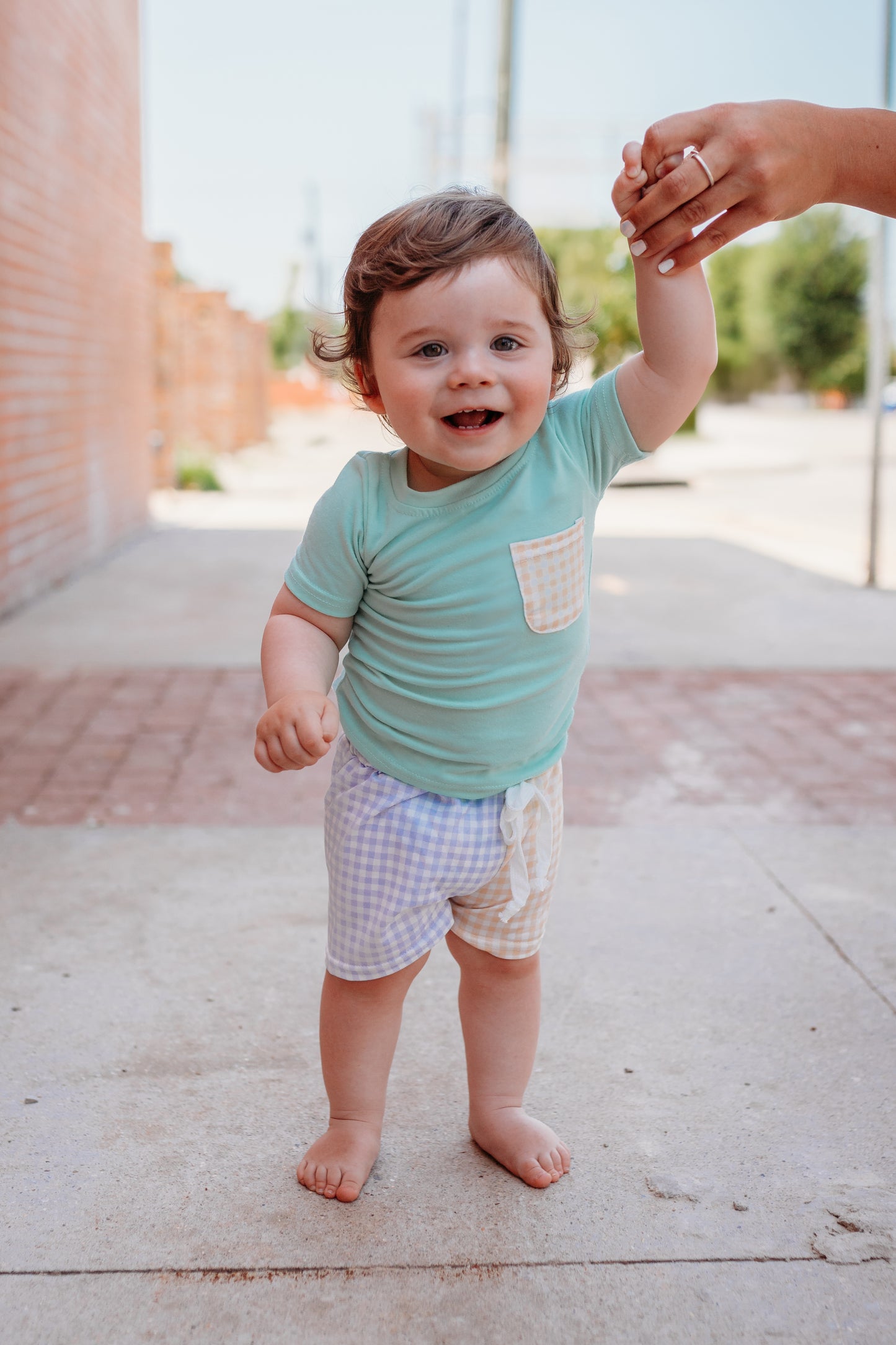 Boys Plaid Short Set