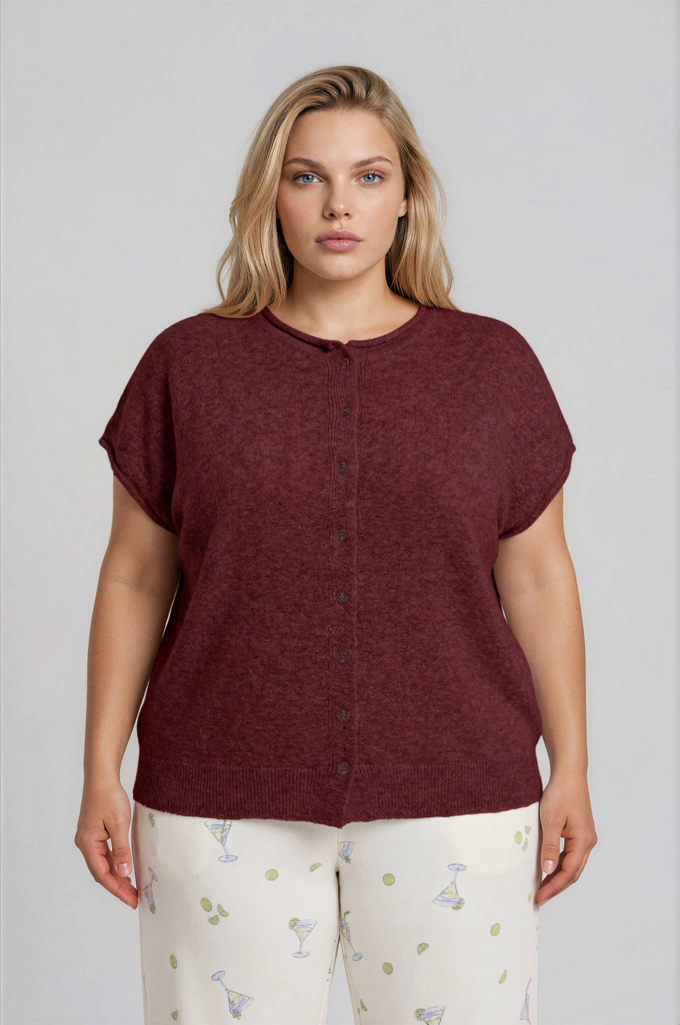 PLUS RAW EDGE SLEEVELESS LIGHTWEIGHT CARDIGAN