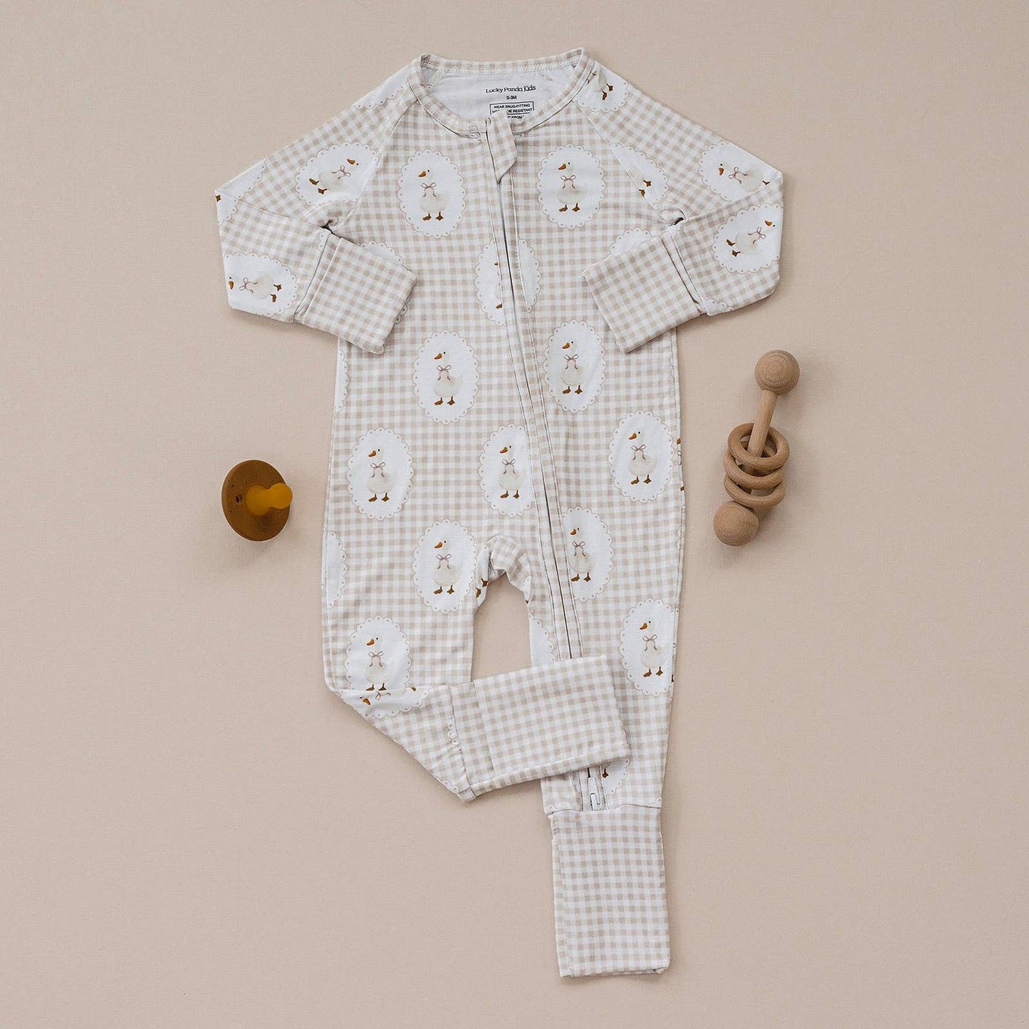Bamboo Zip Romper | Gingham & Goose