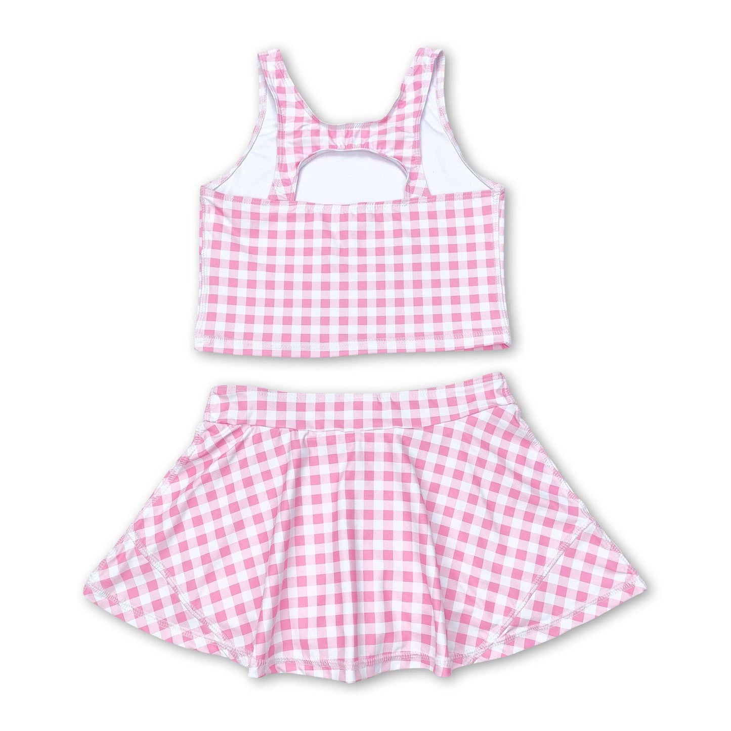Pink Plaid 2 Piece Yoga Set