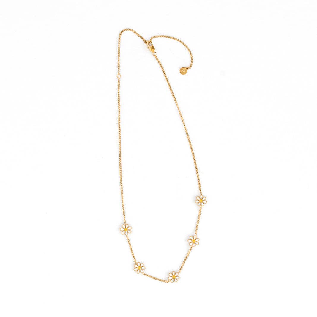 Daisy Repeat Necklace Earrings - Hypoallergenic, Girl Gift