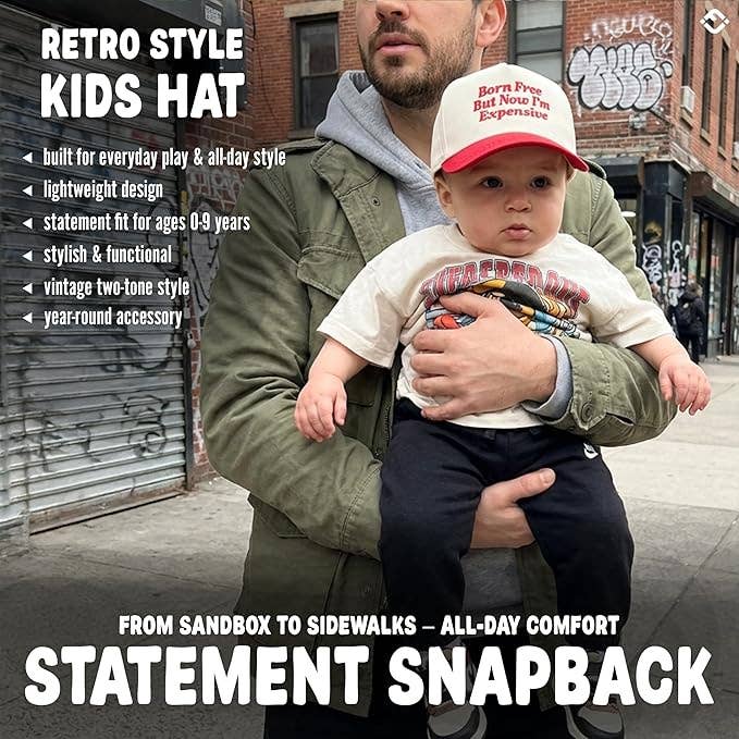 Kid/Baby 2-Tone Cap: Born Free But Now Im Expensive