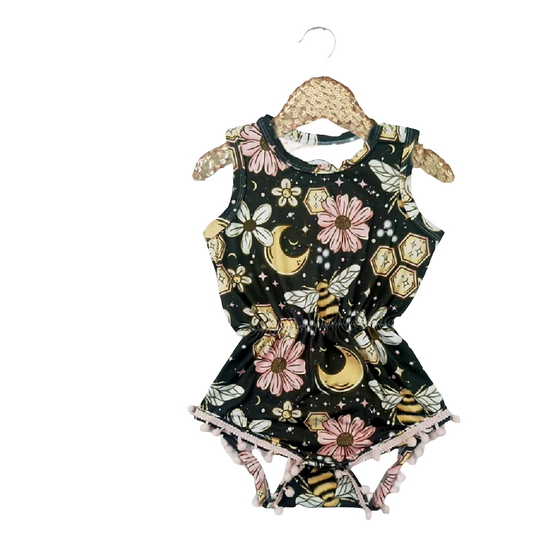 Bumble Bee & Moon Pom Romper