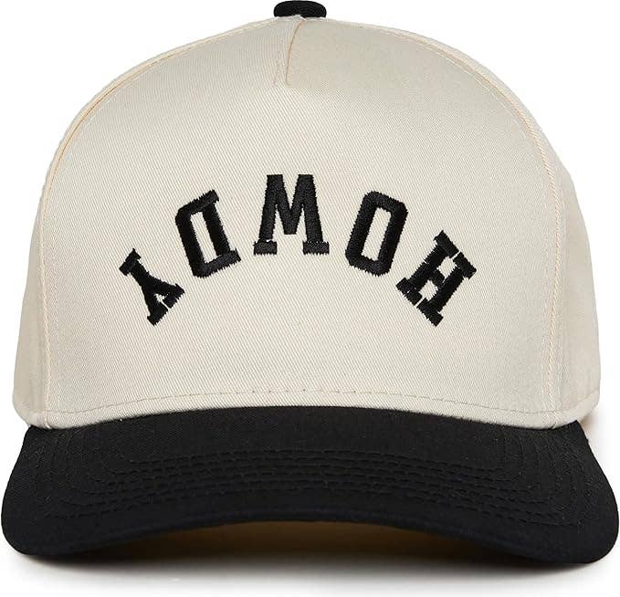 Kids 2-Tone Vintage Cap - Howdy (Upside Down) - Black/Beige